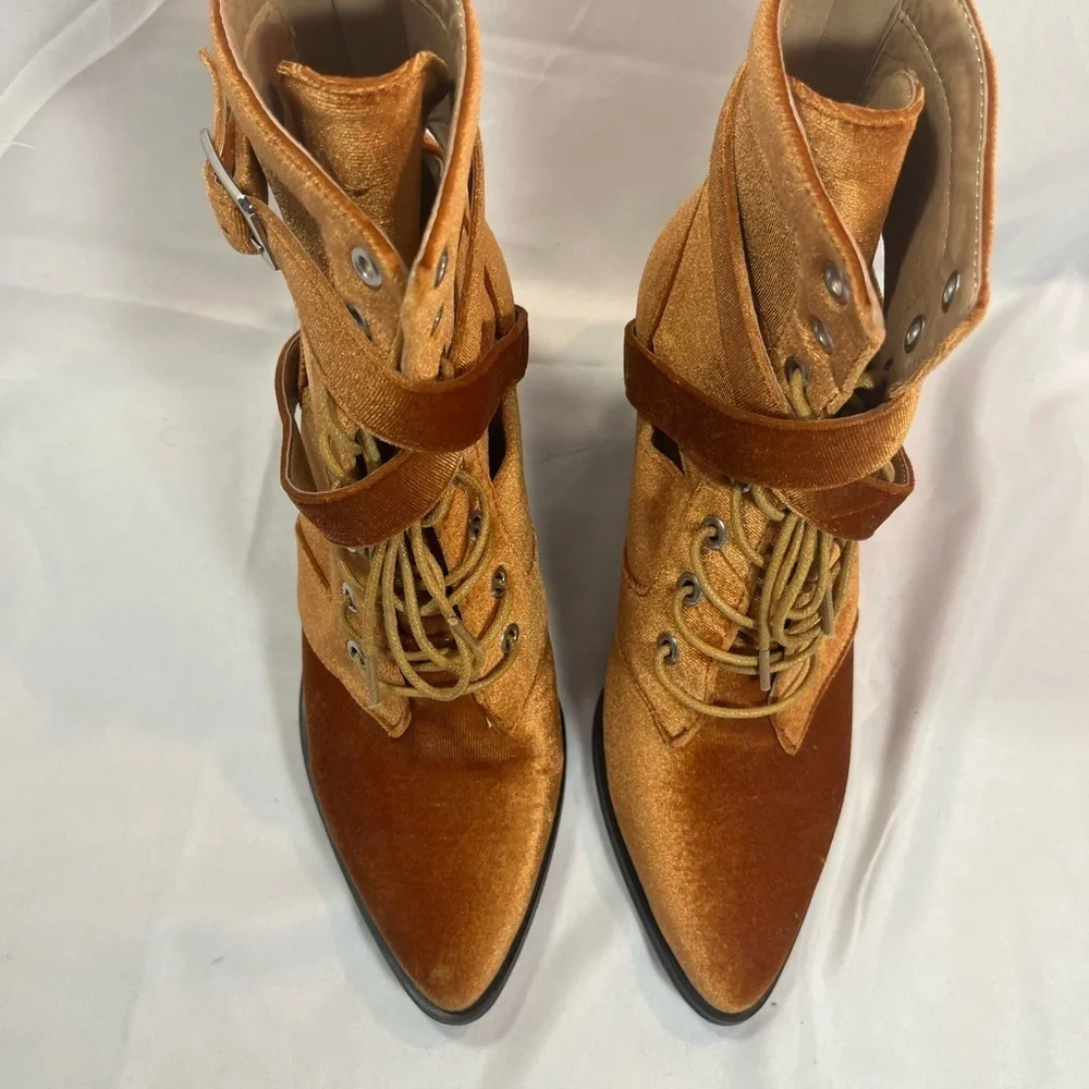 Like New!!!  Nasty Gal Copper Velvet Velour Booties